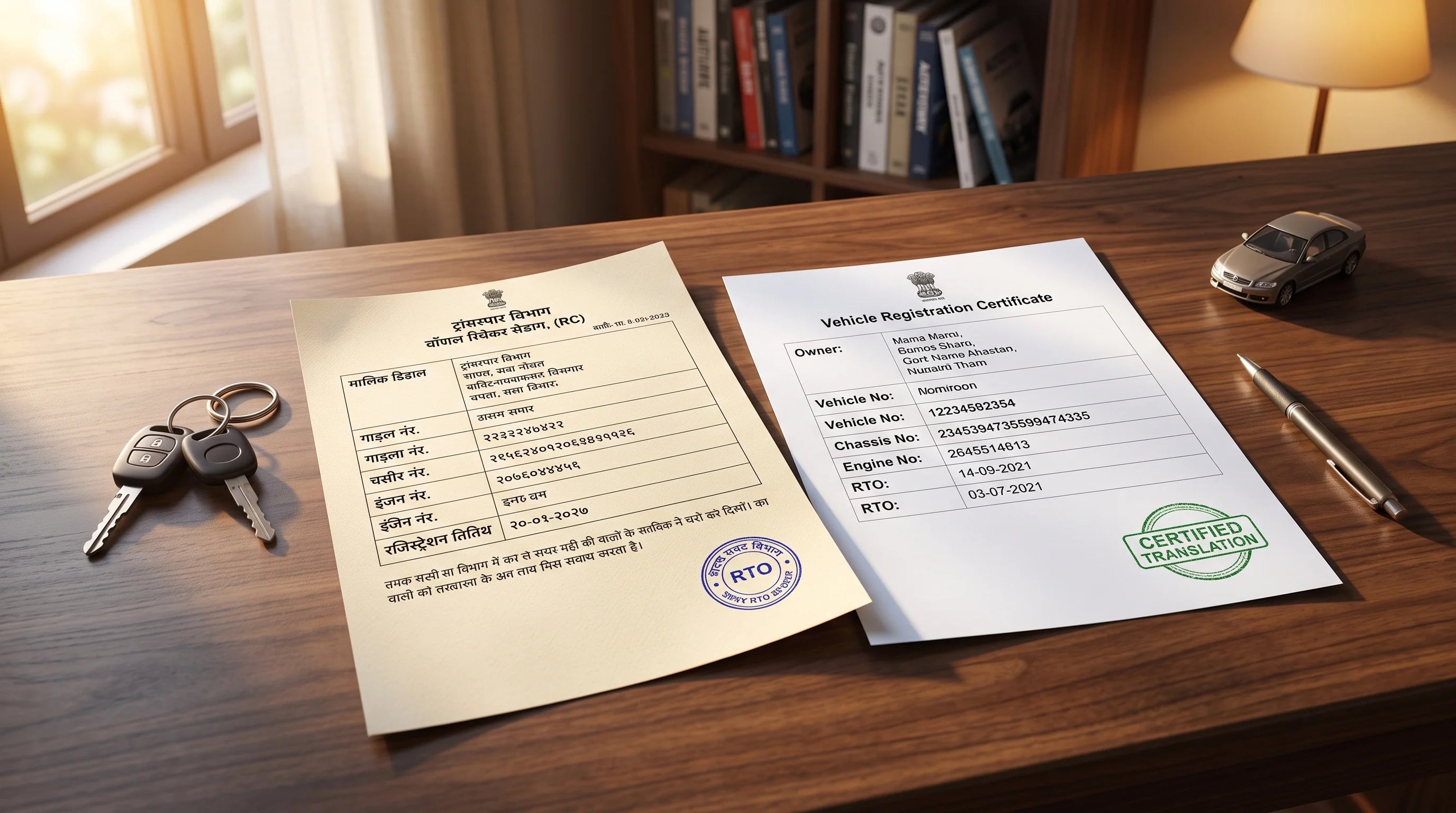 Vehicle Registration (RC) Translation Rejected? Why Your Hindi RC Book Can't Be Used for Selling Car Abroad (And the Fix)